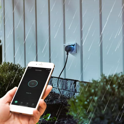 Smart Wi-Fi-s, kültéri konnektor dugalj - IPX4 - Amazon Alexa, Google Home, Siri, IFTTT               BX55380