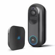   Smart Wi-Fi-s videó kaputelefon - akkumulátoros, 12V - MicroSD, FHD, PIR - fekete                     BX55387BK
