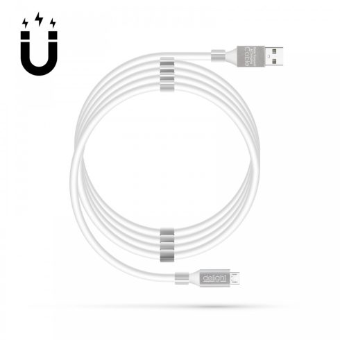 Mágneses adatkábel - MicroUSB - 2A - fehér                                                            BX55446M-WH