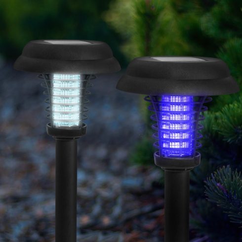 Szolár UV rovarcsapda + lámpa funkció - leszúrótüskével, fekete  600 mAh                              BX55660B