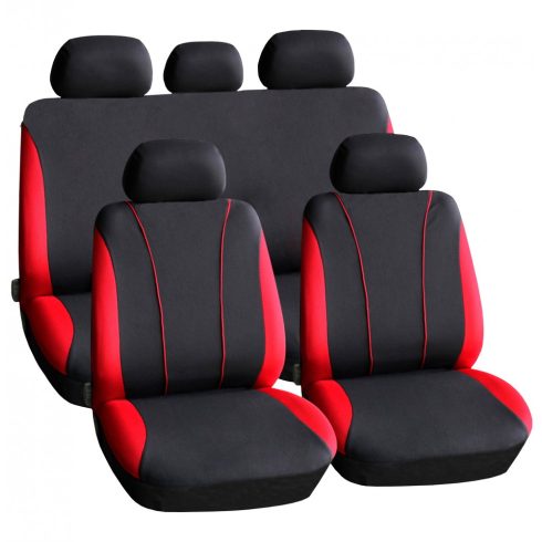 Autós üléshuzat szett - piros / fekete - 9 db-os - HSA002                                             BX55670RD