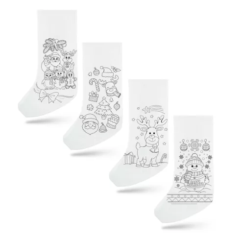 Színezhető mikulás csizma - 4 filccel - 4 féle - 41 x 21 cm                                           BX55996D