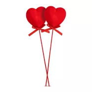   Leszúrható szív szett - piros plüss, habszivacs - 28 cm - 2 db / csomag                               BX56098
