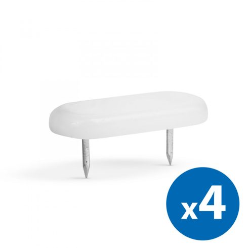 Műanyag bútor csúszótalp - szeggel, fehér - 43 x 18 mm - 4 db / csomag                                BX56211