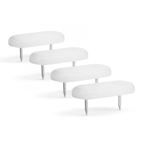 Műanyag bútor csúszótalp - szeggel, fehér - 43 x 18 mm - 4 db / csomag                                BX56211