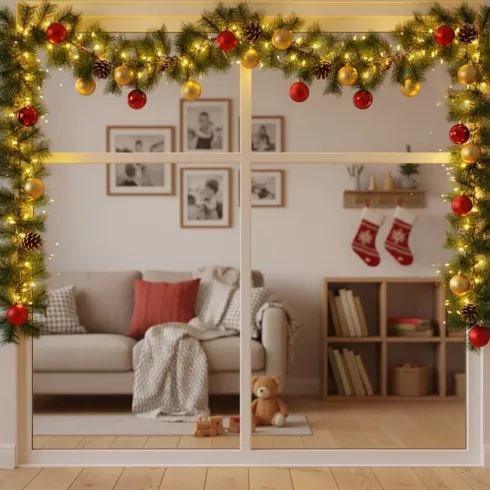 Fenyő girland - zöld - 270 cm - PET                                                                   BX56451