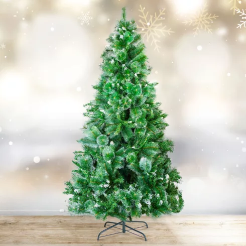 Műfenyő - 210 cm - ezüstfenyő dús ágakkal - PVC - havas                                               BX56482D