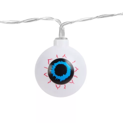 Halloween-i LED-es fényfüzér - szemgolyó - 12 LED - 2 x AA - 1,65 m                                   BX56528C