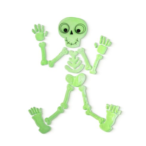Halloween-i foszforeszkáló ablakdekor - csontváz - 24 x 15 cm                                         BX56543D