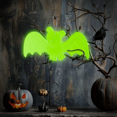 Halloween-i foszforeszkáló dekoráció - denevér - 20 x 10 cm                                           BX56544A