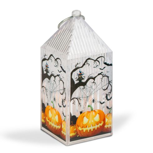 Halloween-i LED lámpás - tök - narancs LED - 2 x LR44 - 4 x 4 x 9,5 cm                                BX56566