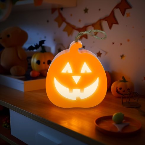 Halloween-i LED dekor - tök - RGB LED - 3 x LR1130 - 8,5 x 9 x 4 cm                                   BX56568