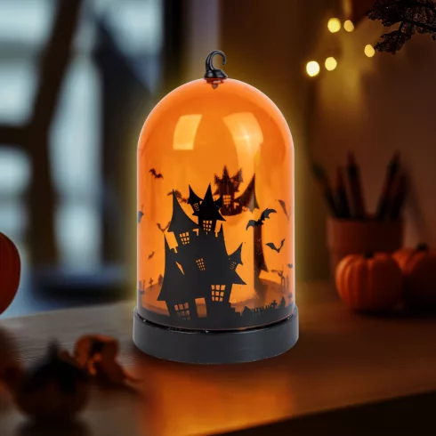 Halloween-i LED dekor - narancs - 3 x AAA - 8 x 12,5 cm                                               BX56570A