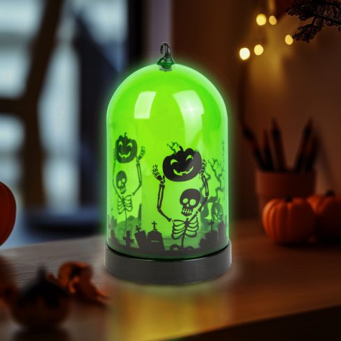 Halloween-i LED dekor - zöld - 3 x AAA - 8 x 12,5 cm                                                  BX56570B