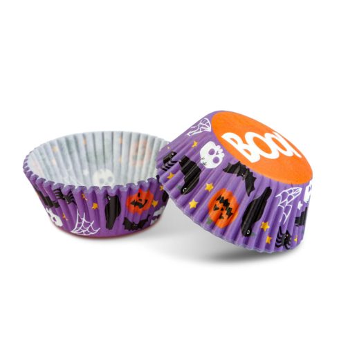 Halloween-i dekoráció - muffin papír szett - 50 db - 4 féle - 7 x 5 x 3,2 cm                          BX56579