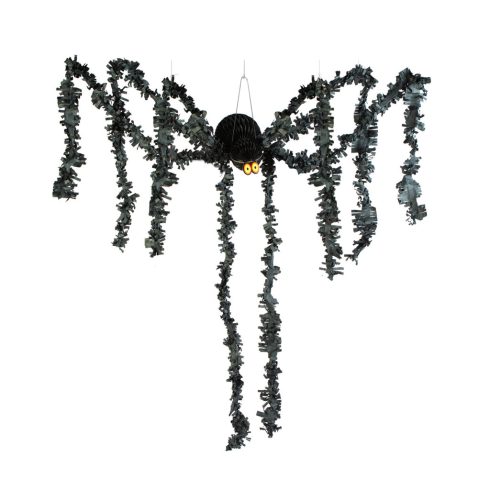 Halloween-i dekoráció - fekete pók - papír - 75 x 13 cm                                               BX56582