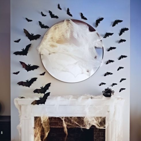 Halloween-i dekoráció - denevér szett - öntapadós - fekete - 30 db / csomag                           BX56587B