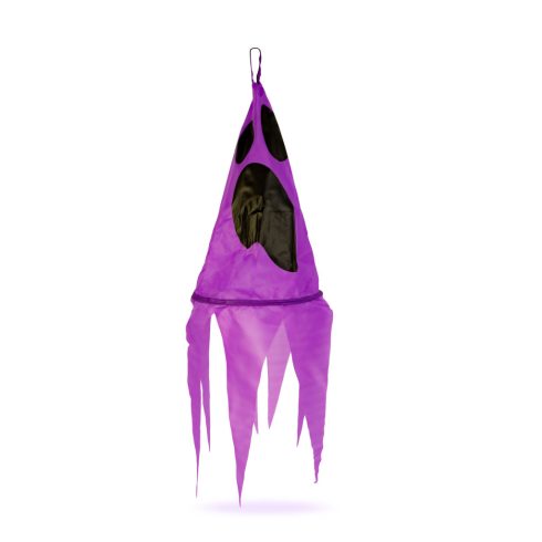 Halloween-i világító dekoráció - szellem - lila - 10 színes LED - akasztható - 2 x 2032 - 75x20 cm    BX56598A