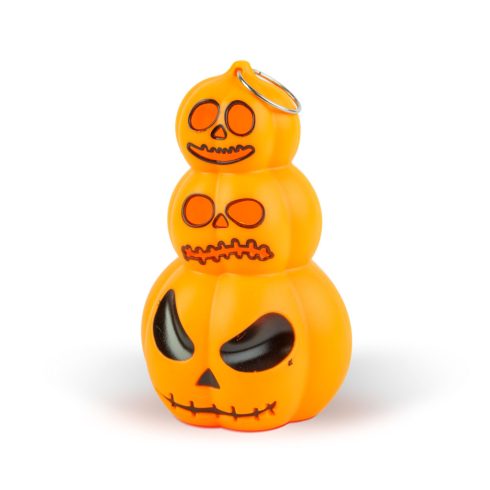 Halloween-i világító dekoráció - tök - melegfehér LED - 12 x 7,5 cm - 3 x LR1130                      BX56603