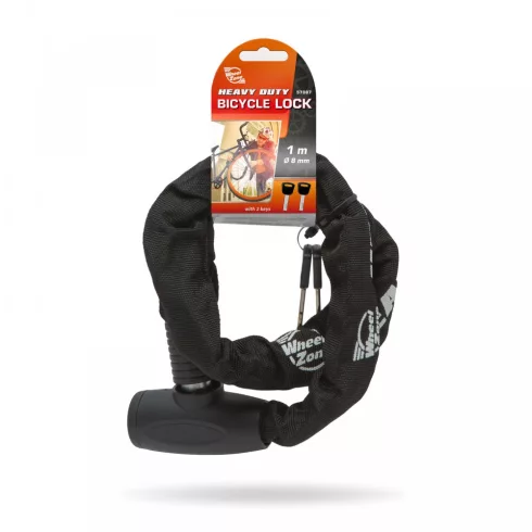 Kerékpár láncos lakat 8 mm / 100 cm fekete                                                            BX57087