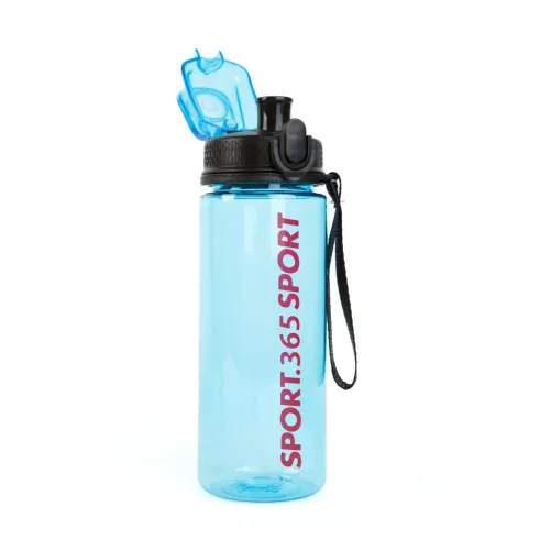 Sport kulacs - műanyag, átlátszó - 600 ml - 3 színben                                                 BX57211