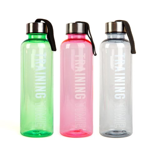 Sport kulacs - műanyag, átlátszó - 550 ml - 3 színben                                                 BX57216