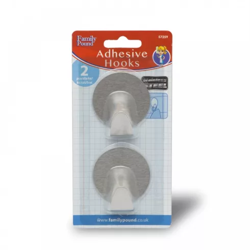 Akasztó szett öntapadós rozsdamentes 2 db / bliszter                                                  BX57259