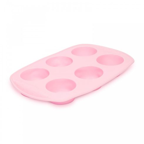 Szilikon muffinsütő-forma - 6 adagos 5 / 7 cm átmérő rózsaszín                                        BX57276PK