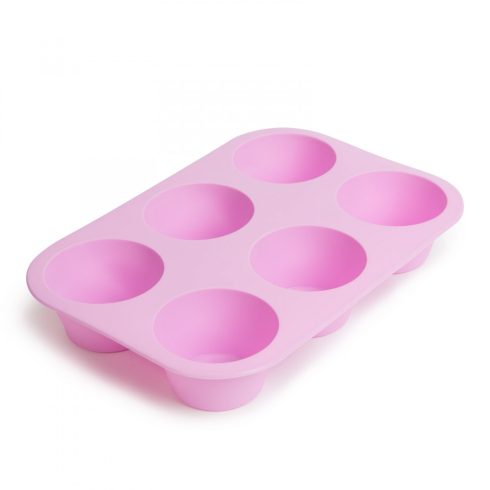 Szilikon muffinsütő-forma - 6 adagos 5 / 7 cm átmérő rózsaszín                                        BX57280PK