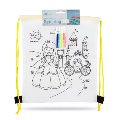 Színezhető tornazsák - 4 filccel - 33 x 27 cm - 4 féle                                                BX57317D