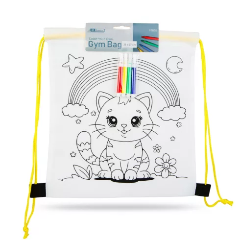 Színezhető tornazsák - 4 filccel - 33 x 27 cm - 4 féle                                                BX57317D