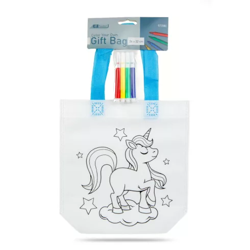 Színezhető ajándéktáska - 4 filccel - 24 x 22 cm - 2 féle                                             BX57318C