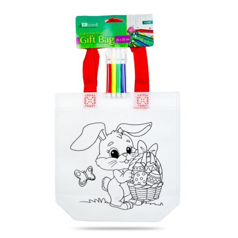 Színezhető ajándéktáska - 4 filccel - 24 x 22 cm - 4 féle                                             BX57318E
