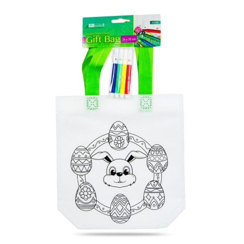 Színezhető ajándéktáska - 4 filccel - 24 x 22 cm - 4 féle                                             BX57318E