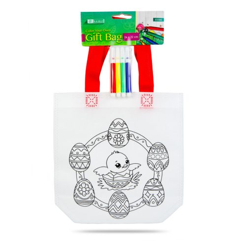 Színezhető ajándéktáska - 4 filccel - 24 x 22 cm - 4 féle                                             BX57318E