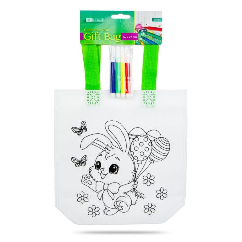 Színezhető ajándéktáska - 4 filccel - 24 x 22 cm - 4 féle                                             BX57318E