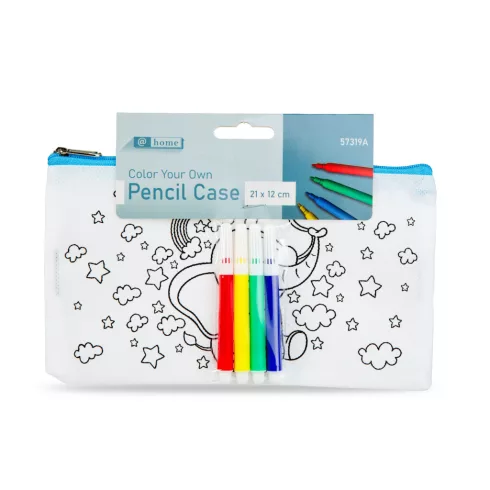 Színezhető tolltartó - 4 filccel - 21 x 12 cm - 3 féle                                                BX57319A