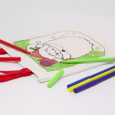 Színezhető ajándéktáska - karácsonyi - 4 filccel                                                      BX57320