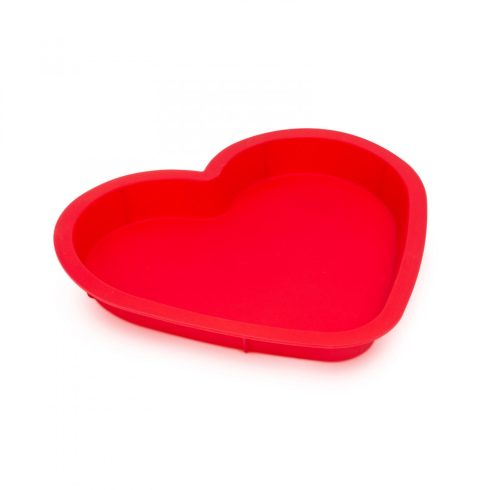 Szilikon szív alakú sütőforma - piros 245 x 225 x 35 mm                                               BX57521B