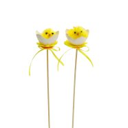   Húsvéti dekoráció - leszúrható tojás csibével - 27 x O4,5 cm - 2 db / csomag                          BX57925