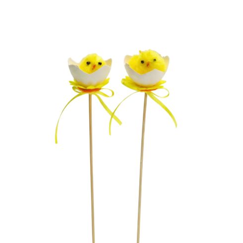 Húsvéti dekoráció - leszúrható tojás csibével - 27 x O4,5 cm - 2 db / csomag                          BX57925