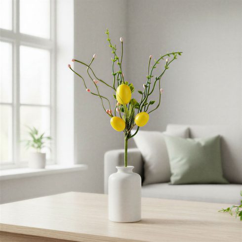 Húsvéti tojásfa ág - sárga - 28 x 16 cm                                                               BX57926B