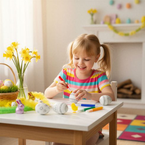 Húsvéti tojásfestő készlet filctollal - 6 db / csomag                                                 BX57946