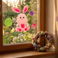  Húsvéti dekoráció - matrica - nyuszi - 19 x 19 cm                                                     BX57948B