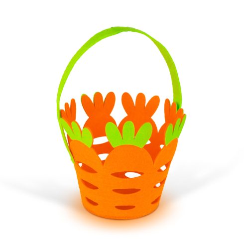 Húsvéti dekoráció - filc kosár - répa forma - 25 x O18 cm                                             BX57961
