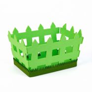   Húsvéti dekoráció - filc kosár - kerítés forma -  19,5 x 13,2 x 11,7 cm                               BX57962