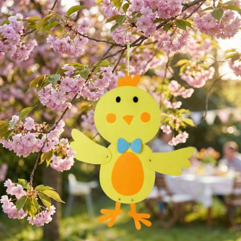 Húsvéti függő dekoráció - csibe, filc                                                                 BX57964A