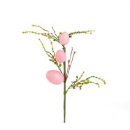   Húsvéti tojásfa ág - csillámos - rózsaszín - 40 x 16 cm                                               BX57965B