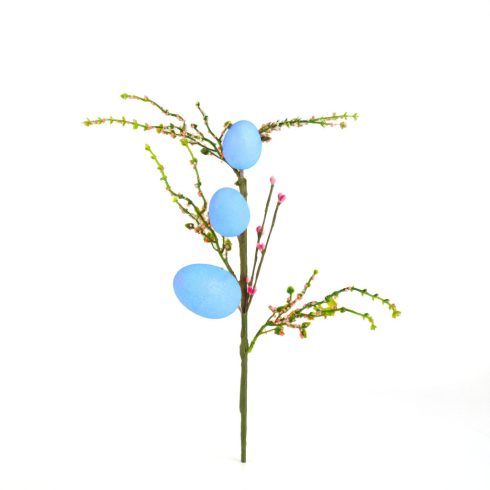 Húsvéti tojásfa ág - csillámos - kék - 40 x 16 cm                                                     BX57965D