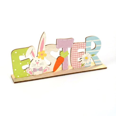 Húsvéti fekvő asztaldekoráció fából - nyuszis                                                         BX57968A